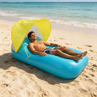 Fauteuil flottant gonflable en PVC avec auvent, personnalisable (logo et couleur), pour adultes, capacité 200 kg, vente en gros usine