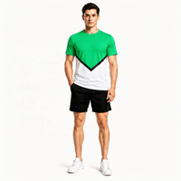 T-shirt à manches courtes pour homme avec impression en chevron personnalisée ODM, impression par sublimation, impression 3D sur toute la surface pour le football