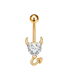 Anneau de nombril en acier inoxydable avec zircon incrusté, forme papillon cœur, piercing de nombril pour femme, bijoux de mode - Product Image 4