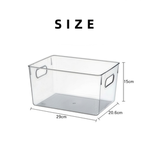 Caja de Almacenamiento de Plástico Transparente, Tamaño Grande con Asa, Caja de Plástico de Alta Transparencia <span class=keywords><strong>para</strong></span> Frutas, Alimentos, Condimentos, <span class=keywords><strong>Libros</strong></span> - Product Image 2