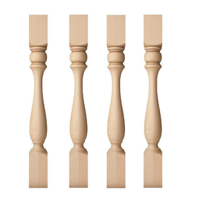 Colonnes de poteaux d'armoires de cuisine en bois d'hévéa durables jambes décoratives Design moderne écologique pour le support d'îlot de cuisine - Product Image 2