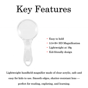 Trọng lượng nhẹ rõ ràng Acrylic cầm tay kính lúp an toàn và dễ dàng cho trẻ em - Product Image 2