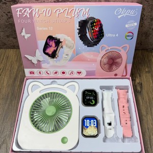 Set Combo Smartwatch e Mini Ventilatore, Display IPS Quadrato da 2,01" Touchscreen, 5-10 Giorni di Autonomia, Raffreddamento Portatile, IP68, Confezione Regalo - Product Image 3