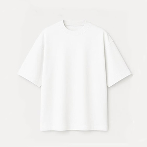 Chemise en jersey tricoté à manches courtes oversize pour homme, style streetwear, 100% coton, 300g, anti-rides, séchage rapide - Product Image 2