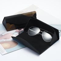 Estuche para Gafas Minimalista y Moderno, Caja de Almacenamiento Plegable con Diseño de Anillo Anual y Triángulo, Universal, Portátil, Antipresión, Forma Rectangular