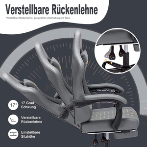 Chaise de jeu inclinable de nouvelle conception avec repose-pieds, chaise de jeu marron - Product Image 6