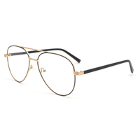 Gafas de lectura estilo coreano de gran tamaño, montura de metal ligero con doble barra, lentes transparentes, montura completa