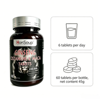 Tabletas de Ginseng, Cistanche y Maca de Marca Privada Personalizadas, Sin Gluten, para el Mantenimiento del Bienestar General