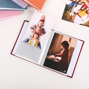 Álbum de fotos de lino superventas transfronterizo de 6 pulgadas, estilo intercalado con páginas interiores de PP con ventana, álbum de fotos - Product Image 4