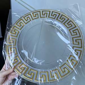 أطباق تقديم بلاستيكية ذهبية وفضية بتصميم الشعاب المرجانية مقاس 13 بوصة، أطباق عشاء للمطاعم، أدوات مائدة لحفلات الزفاف وأعياد الميلاد وديكور الطاولات - Product Image 3