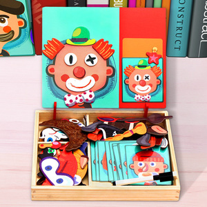 Juguetes de rompecabezas magnético DIY para niños, figuras de madera 3D/Antimals/vehículos/<span class=keywords><strong>dibujos</strong></span> de <span class=keywords><strong>circo</strong></span>, juguetes educativos de aprendizaje de madera, regalo - Product Image 2