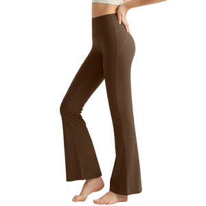 Nuevos Leggings de Yoga Sexys para <span class=keywords><strong>Mujer</strong></span>, Cintura Alta, Efecto Levanta Glúteos, Leggings de 9/10 de Longitud, Pierna Ancha, Ajustados, de Secado Rápido, Pantalones Deportivos - Product Image 1
