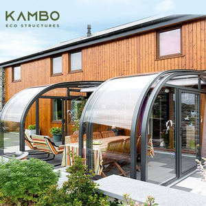 Véranda moderne en aluminium et verre de haute qualité, conçue sur mesure, fermée, utilisable en toutes saisons, facile à installer, mobile, pour villas - Product Image 2