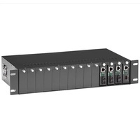 Châssis transcepteur FTTH Netlink 14 emplacements, convertisseur de média fibre optique 2U 19 pouces avec garantie de 2 ans