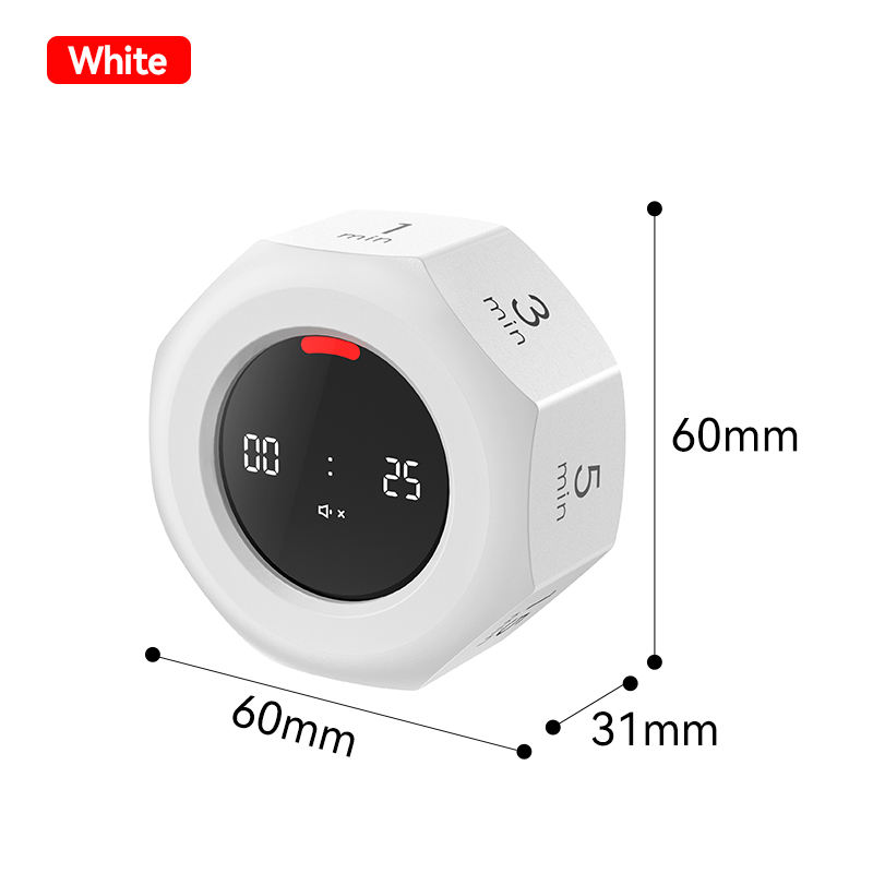 Pomodoro Timer LCD Digital Kitchen Timers Set 3 5 30 90 Minutes Kids Study Cooking Egg Gym Cube Visual Countdown Tomato Timer