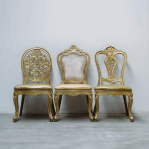 Francés antiguo Hotel banquete resina plástica evento comedor oro <span class=keywords><strong>Luis</strong></span> silla con cojín de vinilo - Product Image 2