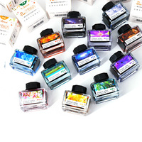 Stylo fontaine artistique Non carbone, 72 couleurs, pour dessin et écriture, calligraphie, encre à paillettes, Logo personnalisé