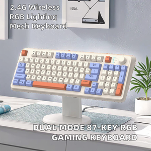 2,4G BT Modo dual Intercambiable en caliente RGB LED retroiluminado 87 teclas Teclado USB mecánico inalámbrico para computadora portátil Nuevo teclado para juegos - Product Image 2