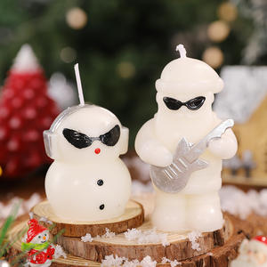 Bougie en <span class=keywords><strong>cire</strong></span> de soja mélangée peinte à la main, motif ours, <span class=keywords><strong>pour</strong></span> l'aromathérapie, ambiance hivernale, décorations, accessoires photo, fêtes de Noël - Product Image 4