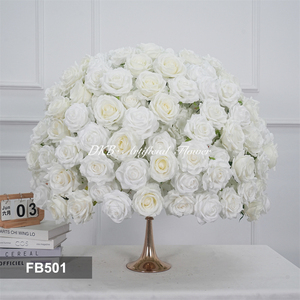DKB Flores Artificiales para Pasillo, Centro de Mesa, Bola de Flores de Seda Artificial para Decoración de Bodas, San Valentín y Graduaciones - Product Image 3