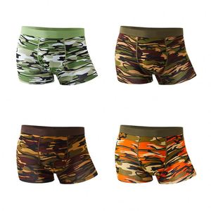 Sous-vêtements pour hommes à taille mi-haute imprimés camouflage, en fibre de bambou respirante et antibactérienne, avec sérigraphie sur la ceinture, directement du fabricant - Product Image 3
