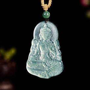 หยกธรรมชาติสีน้ำเงิน หยกพระอวโลกิเตศวรา จี้หยกสไตล์จีน ดีไซน์ดั้งเดิม ของขวัญพร้อมใบรับรองการประเมิน GY70 - Product Image 1