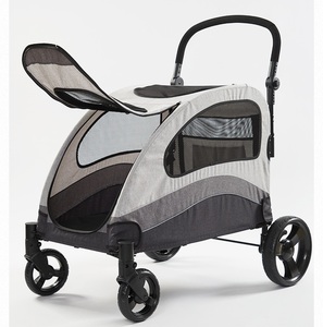 मध्यम और बड़े बहुक्रियाशील पालतू गाड़ी मल्टी कैट डॉग आउटडोर सांस लेने योग्य फोल्डिंग बड़े कुत्ते की घुमक्कड़ 4 पहियों - Product Image 1