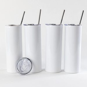 Tasse à café droite vierge à double paroi en acier inoxydable Offre Spéciale isolée sous vide <span class=keywords><strong>avec</strong></span> paille 20oz - Product Image 1