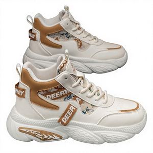 Zapatillas deportivas de caña alta transpirables con cordones para hombre, estilo casual y versátil, con suela gruesa, para correr, estilo papá, tendencia otoño 2025 - Product Image 1