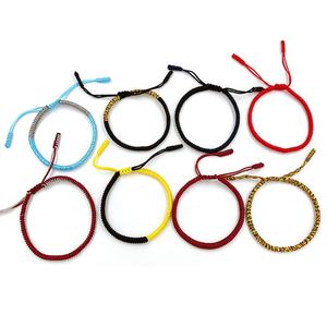 マルチカラーアジャスタブルノットレッドロープブレスレット編組メンズマクラメノット仏教チベットラッキーブレスレット - Product Image 4