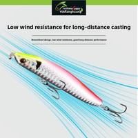 Leurre coulant type crayon, leurre de pêche à la ligne, leurre artificiel dur style minnow pour lancer longue distance, pour la pêche au poisson-chat et à la tilapia en lac