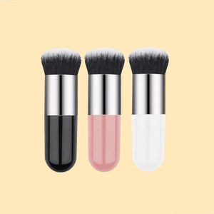 Synthetic Hair Round Blush Powder Brush Portable Facial <b>Foundation</b> Blending Brush - Product Image 1
