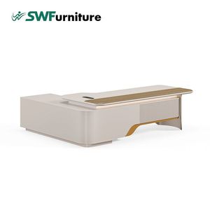 วัสดุไม้ที่เป็นมิตรต่อสิ่งแวดล้อมโมดูลาร์ทนทานต่อรอยขีดข่วนกันน้ำทรงโค้งสำหรับผู้บริหาร - Product Image 1