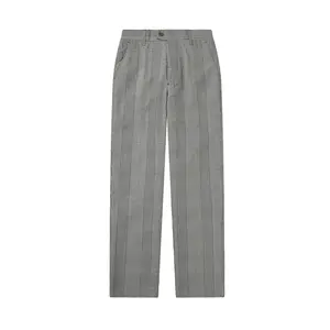 Erkek yaş grubu için özelleştirilmiş okul üniforması pantolon gri ekose pantolon dokuma Polyester nefes sonbahar sezonu için