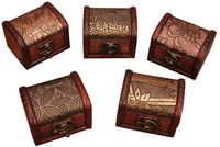 Estuche de almacenamiento de madera pulida Vintage para organizar joyas de viaje y letreros de pared hechos a mano con bisagra