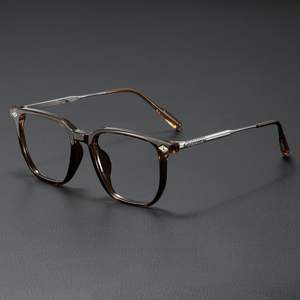 Monturas de Gafas Ópticas de Metal Modernas y Elegantes, Monturas de Gafas Cuadradas de Metal Retro para Hombre con Protección Anti Luz Azul - Product Image 4