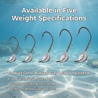 Vente en gros OEM de jigs de pêche en forme de goutte d'eau avec double fil de maintien d'appât et hameçon en acier à haute teneur en carbone pour leurres souples de basse 1,8g-5g