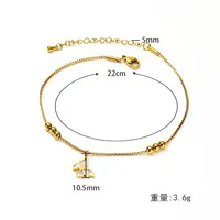 Collier pendentif réglable en acier inoxydable plaqué or délicat avec perles et papillon pour femme