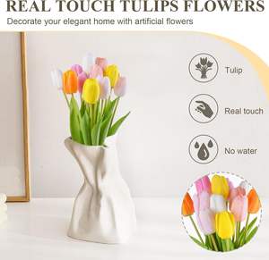 Ramo de Tulipanes Artificiales Realistas de PU Suave para el Día de San Valentín y el Día de la Madre, Decoración para el Hogar - Product Image 3