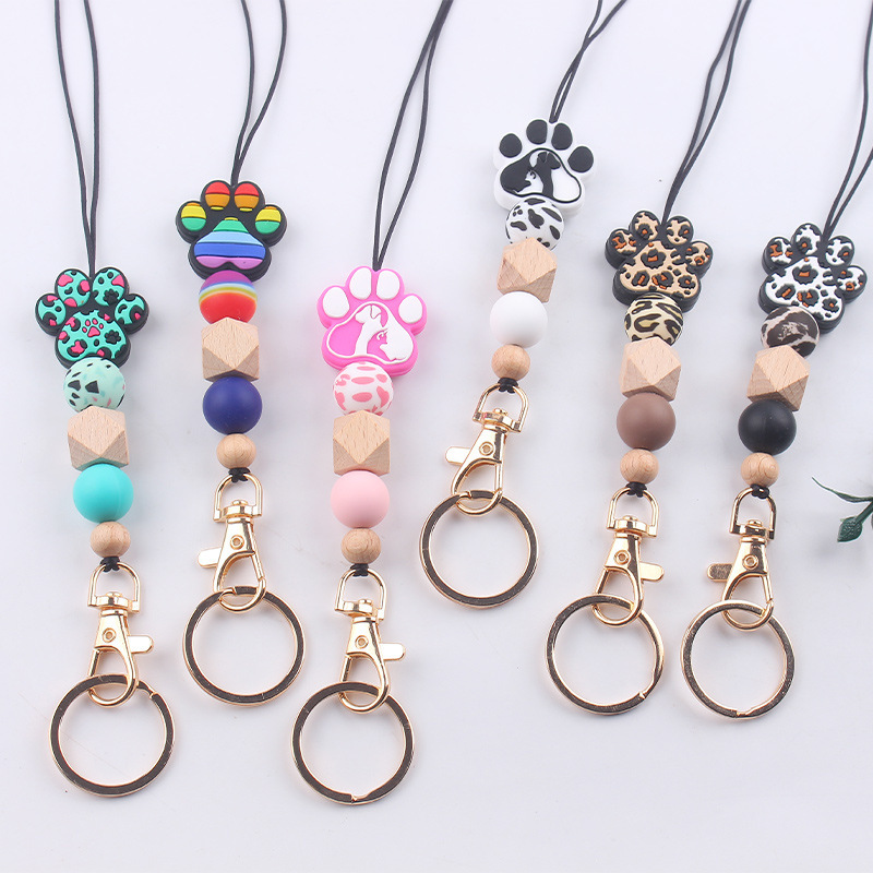 JY Creative Silicone Beaded Lanyard Keychain Necklace Practical Anti-loss Lanyard Jewelry for Teacher Students Image 3