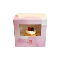 Boîte à gâteau individuelle personnalisée avec fenêtre, boîte à cupcakes en carton blanc laminé, boîte à dessert pour boulangerie d'hôtel cinq étoiles, vente en gros