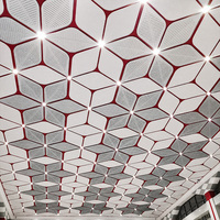 Paneles de Techo Falso de Aluminio Geométricos Personalizados, Techo de Aluminio Piramidal Perforado Triangular en 3D