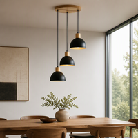 Lampe suspendue en bois de style nordique, luminaires en fer pour salle à manger, cuisine moderne, îlot, salon, chambre à coucher, lampe suspendue en bois antique