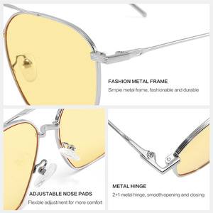 Lunettes de soleil de luxe en métal pour femmes, verres PC UV400, protection solaire tendance pour les voyages, monture durable, noires - Product Image 1