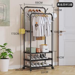Appendiabiti in Metallo a Tre Livelli, Guardaroba Portatile da Terra, Design Minimalista con Scarpiera Integrata - Product Image 3
