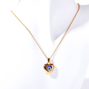 Nueva llegada forma de corazón turco mal de ojo Nazar azul suerte ojos de pavo colgante gargantilla Nazar collar ojo turco collar - Product Image 5