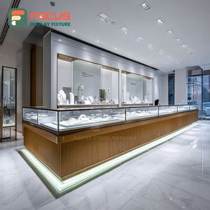 Luxury Jewelry Store Display System Wood Frame Jewelry Shop Showcase Cabinet - Product Image 1