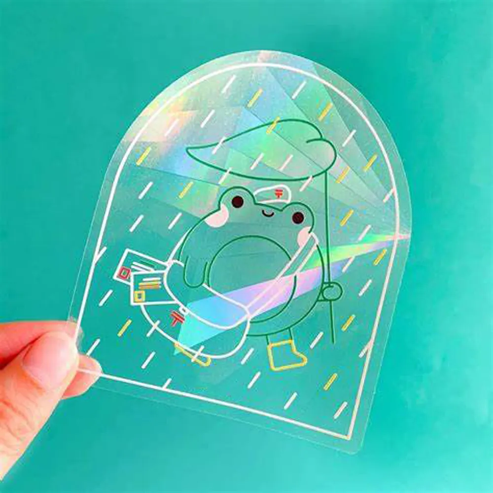 Adesivi per finestre Suncatcher personalizzati Rainbow Maker adesivo per acchiappasole in PVC bambini carini impediscono agli uccelli di colpire gli adesivi per finestre