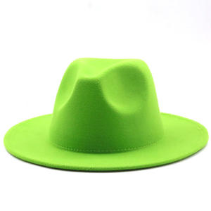 Chapeau en feutre de <span class=keywords><strong>cachemire</strong></span> uni en gros, style rétro britannique, Fedora jazz, logo brodé, large bord, respirant, décontracté pour l'hiver - Product Image 3