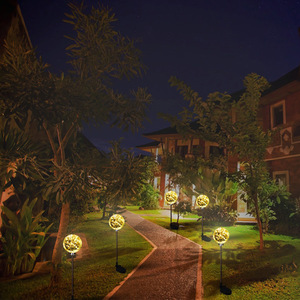Solar Garden Lights <b>Led</b> <b>Ball</b> Stake Light Water Resistant Solar Powered Outdoor Lawn Decor - Product Image 2